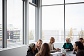 People talking during business meeting