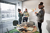 Young business people brainstorming in office