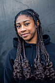 Portrait of beautiful woman with braided hair