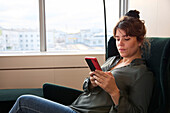 Woman using cell phone