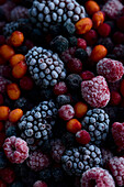 Frozen berries, full frame