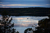 View of lake at dusk