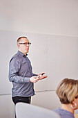 Man having presentation during business meeting