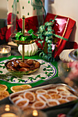 Various Christmas sweets and decorations