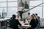 People talking during business meeting