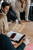 People talking during business meeting