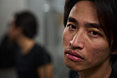 Close-up portrait of young man