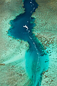 Rinne im Riff, Avaavaroa Tapere, bei Turoa Beach, Rarotonga, Cookinseln, Südpazifik