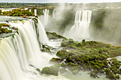 Brazil, Iguazu Falls. Landscape of waterfalls