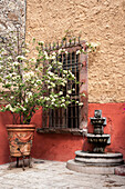 Mexiko, San Miguel de Allende, Innenhof in San Miguel de Allende