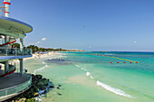 Mexico, Yucatan port, Lovely Playa del Carmen basks in the warm tropical sun.