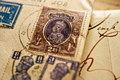 Nahaufnahme einer alten Briefmarke