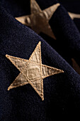 Close-up of star on retro American flag