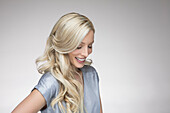 Studio portrait of beautiful blond woman