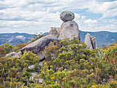 Australia, Queensland, Girraween National Park, Rock formations and trees at national park 