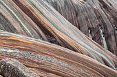 Australia, New South Wales, Bald Rock National Park, Scenic view of multicolored striped mountains
