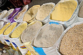 Sacks of grains and cous cous for sale