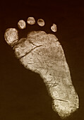 Fußabdruck eines neugeborenen Mädchens