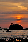 Sunset and sea stacks along the Northern California coastline, Crescent City