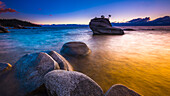 Bonsai Rock at sunset, Lake Tahoe, Nevada USA