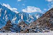 Snow on the Sierra Nevada Range, California