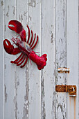 USA, Maine, Freeport, lobster pound, lobster toys