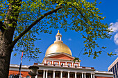 The Massachusetts State House on the Freedom Trail, Boston, Massachusetts, USA