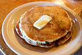 Pancakes at Gould's Sugar House Restaurant, Shelburne Falls, Massachusetts, USA