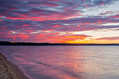 Michigan, Munising. Lake Superior at sunset