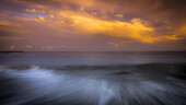 USA, New Jersey, Cape May National Seashore. Sunset on ocean beach.