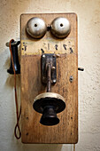 Antikes Telefon, Tucumcari, New Mexico, Usa.