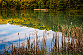Spiegelungen im See, Ottergipfel, Blue Ridge Parkway, Smoky Mountains, USA.