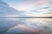 Clouds reflected in calm waters of Bellingham Bay, Washington State