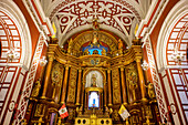 Central nave and ceiling, Basilica and Convent of San Francisco of Lima, Lima, Peru, South America