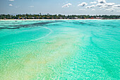 Tourist resort on palm fringed beach by a crystal lagoon, Paje, Jambiani, Zanzibar, Tanzania, East Africa, Africa