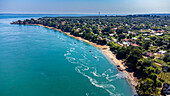 Aerial of Bubaque island, Bijagos archipelago, Guinea Bissau, West Africa, Africa