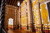 Front portal of the Mission of Concepcion at night, Jesuit Missions of Chiquitos, UNESCO World Heritage Site, Santa Cruz department, Bolivia, South America