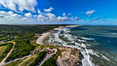 Aerial of the beaches in the Santa Teresa National Park, Uruguay, South America