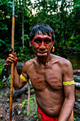 Yanomami man, Yanomami tribe, southern Venezuela, South America