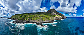 Panoramaluftaufnahme von Pitcairn, Britisches Überseegebiet, Südpazifik, Pazifik