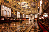 Interior of the Scuola Grande di San Rocco, Venice, Veneto, Italy, Europe