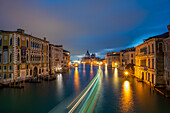 View from the Ponte dell'Accademia to the Grand Canal and the Basilica Santa Maria della Salute, Venice, UNESCO World Heritage Site, Veneto, Italy, Europe