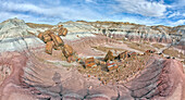 Riesige Bruchstücke von versteinertem Holz im Jasper Forest im Petrified Forest National Park, Arizona, Vereinigte Staaten von Amerika, Nordamerika