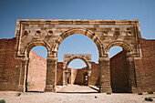 Bögen an der Fassade der Wüstenburg Qasr al-Mushatta, Jordanien, Naher Osten