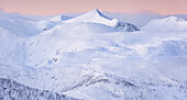 Skredfloget Berg im Winter, Senja, Troms og Finnmark, Norwegen, Skandinavien, Europa