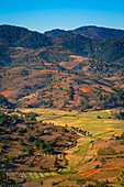 Mountainous countryside near Kalaw, Shan State, Myanmar (Burma), Asia