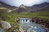 Waterfall at Fairy Pools, Isle of Skye, Inner Hebrides, Scotland, United Kingdom, Europe