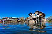 Stilt houses in village on Lake Inle, Shan State, Myanmar (Burma), Asia