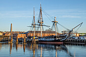 USS Constitution in der Charlestown Navy Shipyard, Boston, Massachusetts, Neuengland, Vereinigte Staaten von Amerika, Nordamerika