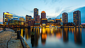 Boston Waterfront Reflection, Boston, Massachusetts, New England, United States of America, North America
